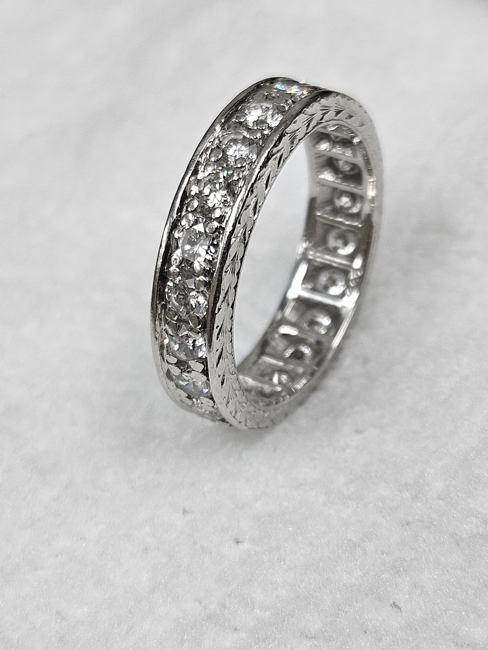 Designer Certified 2.10ct. Natural Diamond and Platinum Eternity Band